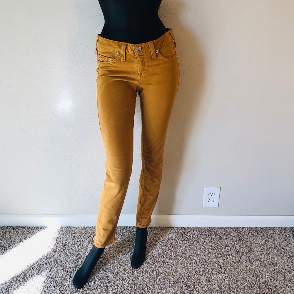True Religion Mustard Yellow Skinny Jeans